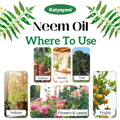 Katyayani Activated Neem Oil for Plants Garden Kitchen Insect Spray Pest Control Organic Pesticide Fast Results | 900 ML | 900ml x 1 |