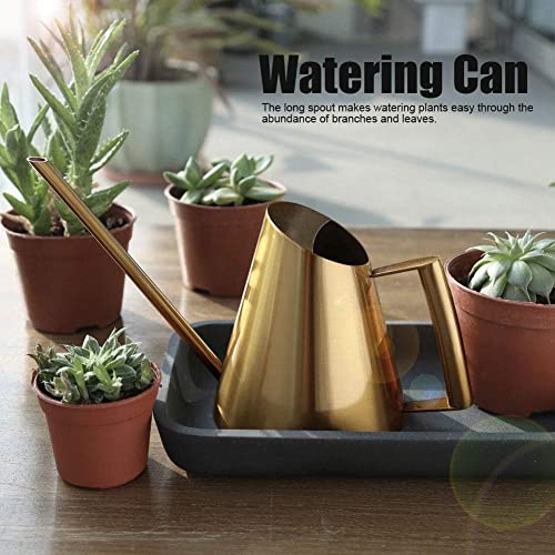 Ubersweet® Watering Can, 400ml/900ml/1500ml Stainless Steel Sprinkle Pot Long Mouth Garden Flowers Plants Flower Watering Tool for Indoor Outdoor Gardens Agriculture(400ml-gold)