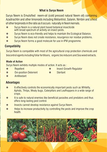 Surya Neem Organic Neem Oil Pesticide, Pack Of 1