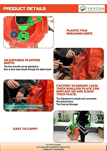 YUVCON Manual Seeder Machine Cum Dibbler/Seed Drill/Seed Planting/Hand Operated Seeding Machine for Agriculture