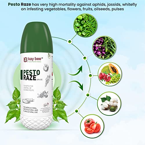PestoRaze | Effective on All Types of Insects for Crops | Organic Insecticide for Indoor and Outdoor plants | Kay Bee Bio Organics | 100 ml