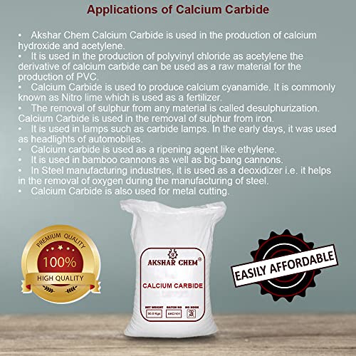 Akshar Chem Industrial-Grade Calcium Carbide For Acetylene Gas Generation - Reliable Chemical Reactant 75% Cas. No. 75-20-7 (5 Kg)