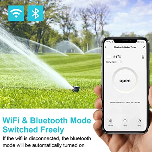 Pinolex® Water Timer Smart Digital Sprinkler Controller for Garden Hose Faucet Self Watering with WiFi Hub Wireless Remote APP Control Home Drip Irrigation System Flow Meter Gardening Purpose Lawn