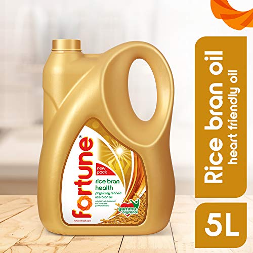 फॉर्च्यून राइस ब्रान हेल्थ ऑयल, स्वस्थ हृदय के लिए कुकिंग ऑयल, 5l जार