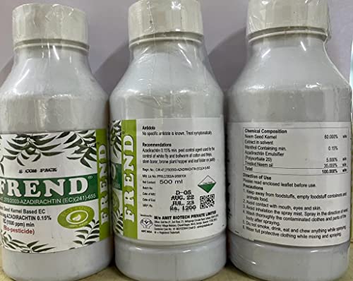 FREND नीम अजाडिरेक्टिन 1500 ppm जैव कीटनाशक कवकनाशी विकास निवारक (500 ml)