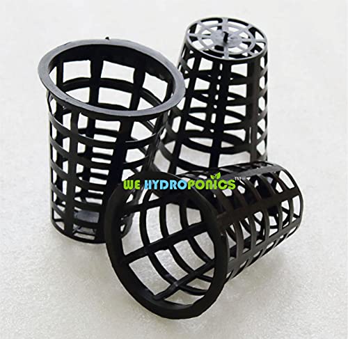 WE Hydroponics 3 Inch by 4 inch Netpots - Set of 30, for NFT, Hydroponics, Aquaponic, Dutch Bucket, DWC, Kratky System and Nursery, Height 4inch, Top Dimeter 3inch
