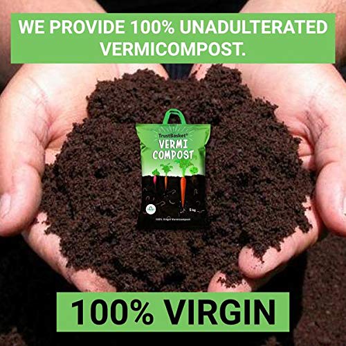 TrustBasket Organic Vermicompost Fertilizer Manure For Plants 5 Kg Green