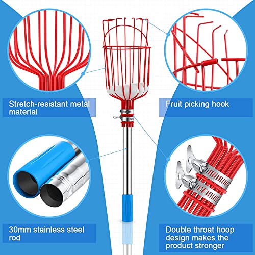 TOVIXY 10 FEET fruit and Mango Plucker - Equipped with a Net and Pole for Easy and Safe Fruit Picking from Trees, Including Coconuts! Also Includes Extendable Pole and Durable Stick for Convenient and Efficient Harvesting - The Ultimate Fruit Picker for Y