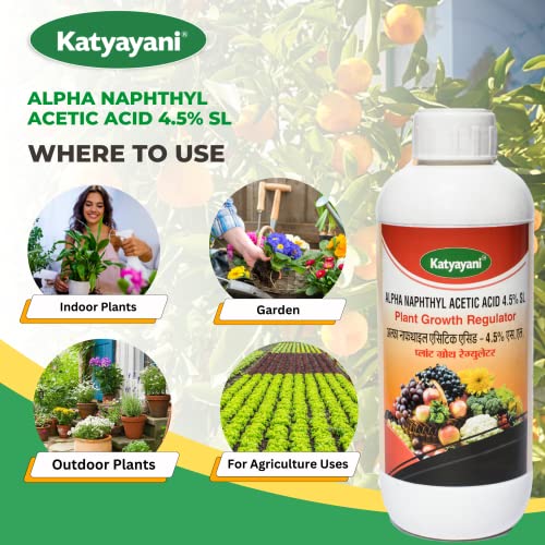 Katyayani Alpha Naphthyl Acetic Acid 4.5% SL : Plant Growth Regulator - Improves Quality Yield of fruits (250ml x 2)