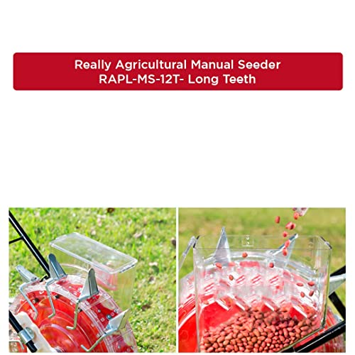 Really Agricultural Manual Seeder/Long Teeth–12T/ Hand Operated Seeding Machine, Garden Tool Adjustable Manual Plant Seeder Seed Spreader, Garden Planter for Garden Vegetable Farm Gardening Supplies