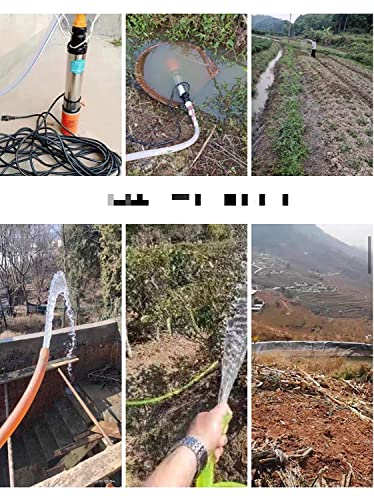 Asian Pumps & Machineries DC 48V-60V 550W Solar Submersible 6 Impeller Water Pump Head 150F High Flow Solar Panel or Battery Operated, Outlet 50mm Cable 12m Flow 3000-6000 l/hr For Borewell, Openwell