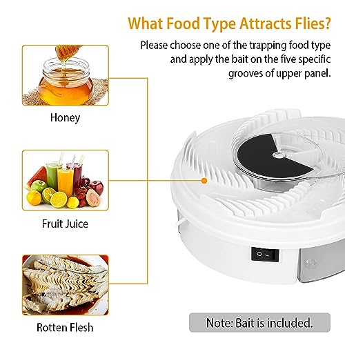USB Powered Electric Fly Trap Automatic Fly Catcher Rotating Fly Killer Machine Pest Repellent Tool for Home Kitchen Restaurant