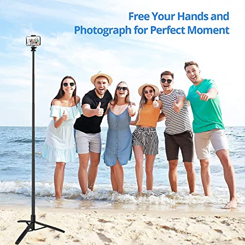 Mobilife Long Selfie Stick Tripod,Extra-long Selfie Stick with Large Reinforced Tripod Stand Upto 61 inch/156 cm,Super Long Multi-function Bluetooth Selfie Stick for YouTube Photo&Cooking Video Overhead Shoot Live Stream Selfie Stick Tripod for Mobile Pho