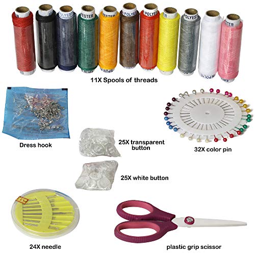 Akiara® घर और यात्रा के लिए सुई और धागा छोटी सिलाई किट सिलाई किट मरम्मत सेट सिलाई किट यादृच्छिक रंग