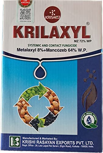 KRILAXYL प्रणालीगत और संपर्क कवकनाशी मेटलैक्सिल 8%+मैनकोज़ेब 64% WP (250 ग्राम)