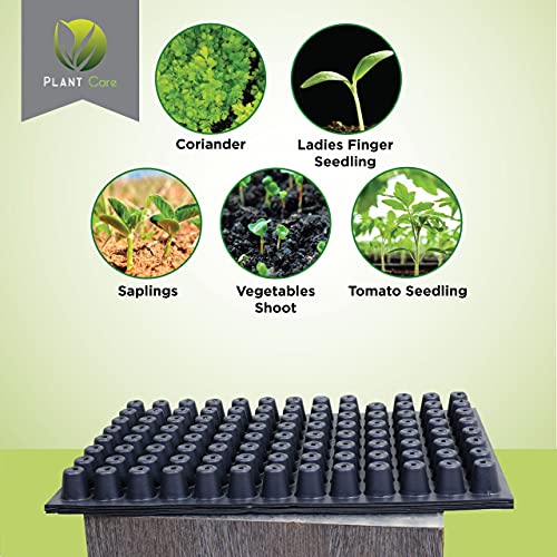 PLANT CARE Seed Starter Kit, 99 Cell Seedling Trays Gardening Germination Plastic Tray Nursery Pots Mini Propagator Plant Grow Kit Plug Tray for Seedling Germination (99 Cavity- 0.95mm)- Pack of 25