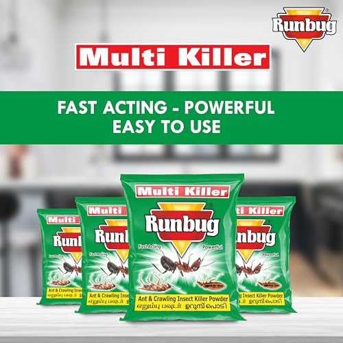 Runbug Multikiller Ant Killer Powder,Cockroach,Insect Killer Powder-25 gram(Pack of 20)