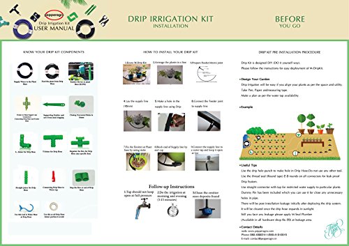 M DripKit Drip Irrigation Garden Watering 50 Plants Drip Kit (16mm Main Supply Line Pipe-25 Meters; 4mm Feeder Line Pipe-25 Meters)