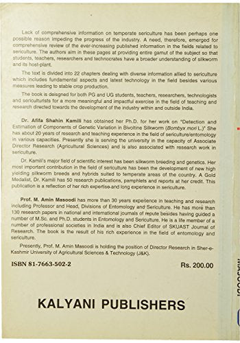 Principles Temperate Siriculture 1st ed