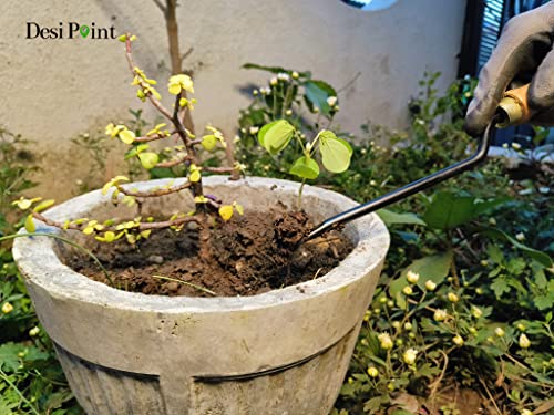 Desi Point Handmade Weeder and Khurpi/Khurpa for Gardening - Soil Digger Hand Tool/Hand Weeder (Set of 2 Tools)