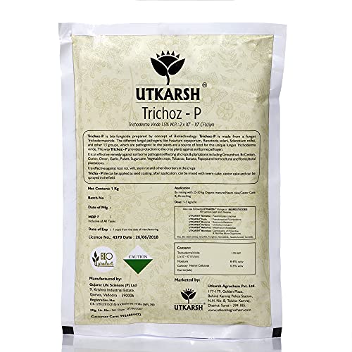 Utkarsh Trichoz-P (900 gm)(ट्राइकोडर्मा विराइड 1.5% WP: 2 x 10^6 - 10^8 CFU/gm.) बायो फंगसाइड (2 का सेट)