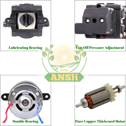 Agriansh Heavy Duty 12V DC Electric Battery Operated Sprayer Pump Motor 12 Volt for Farmers and Also Used in Agriculture Mist Spray - Car wash - Bike Washing - Sanitizing & Gardening