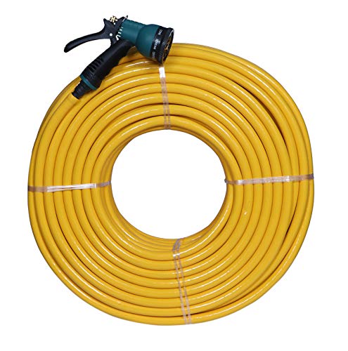 Flexzilla 12mm हाय प्रेशर हेवी ड्युटी ब्रेडेड वॉटर पीव्हीसी होज पाईप जोडण्यास सुलभ, गार्डन, कार वॉश, फ्लोअर क्लीन, स्प्रे गनसह पेट बाथ आणि पार्क (10 मीटर) | 3 वर्षांच्या रिप्लेसमेंट वॉरंटीसह पिवळा