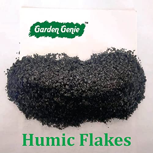 Garden Genie Humic Acid for Plants (Potassium Humate Flakes 98%) | Plant Growth Enhancer, Soil Conditioner, Improves Plant Root System, 900 gm