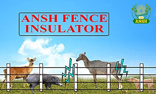 Agriansh Heavy Plastic Insulator Used for Solar Zatka Machine Fencing with Clutch Wire Also Used for Fencing in Farm| Industrial Park| Garden| Home| School |White Heavy Plastic Insulator Pack of 100