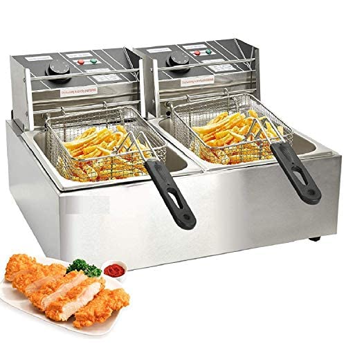 Kobbey Deep Fryer Machine Electric 12 Ltr Double Tank 6+6 Ltr with Copper Heater 5 Year Warranty