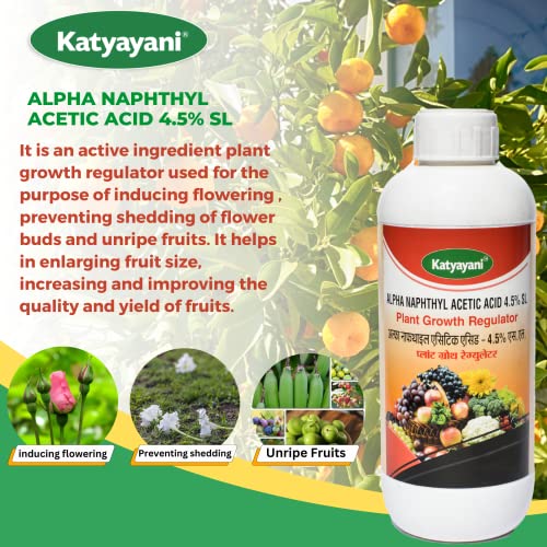 Katyayani Alpha Naphthyl Acetic Acid 4.5% SL : Plant Growth Regulator - Improves Quality Yield of fruits (250ml x 2)