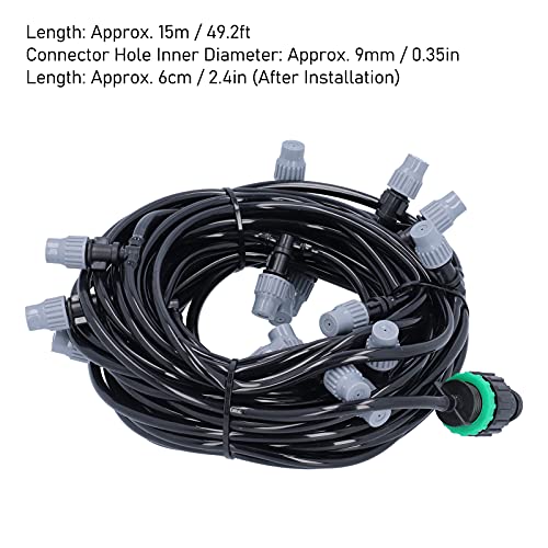 Ubersweet® Spray Cooling System, PVC+ABS 4/7 Irrigation Hose with 20 Misting Nozzles for Gardens for Greenhouses for Lawns for Agriculture
