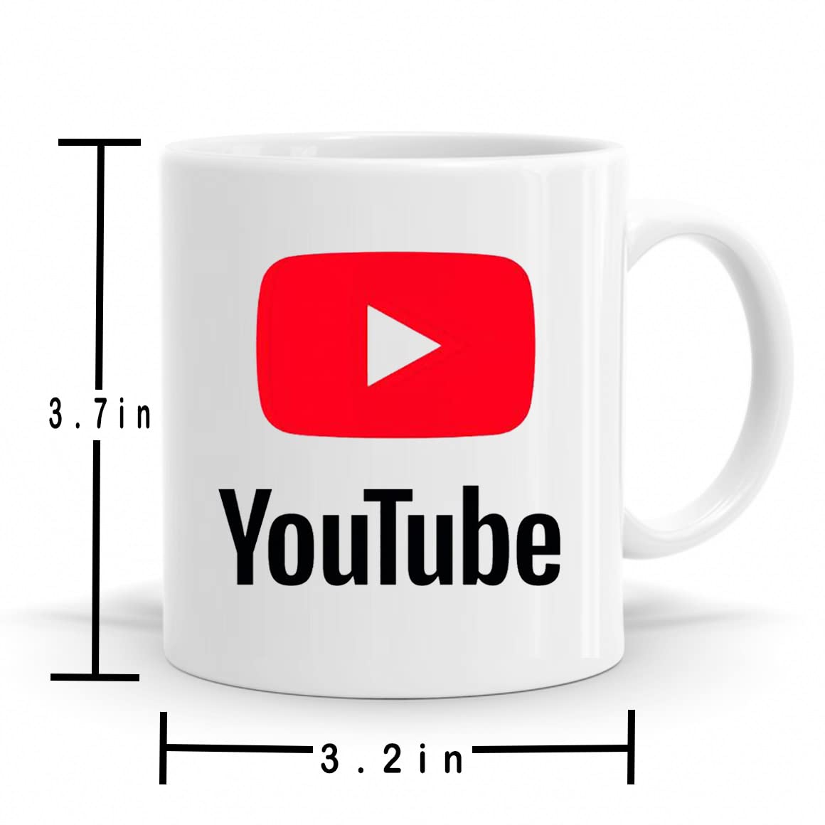 R Creation YouTube Printed Mug |YouTube Printed Cup |YouTube Printed Coffee Mug |YouTube Coffee Cup Ceramic Coffee Mug -White 325ml
