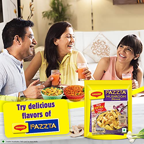 MAGGI Pazzta Mushroom Penne Pasta, Instant Pasta Made with 100% Suji & Quality Ingredients, 68.5g
