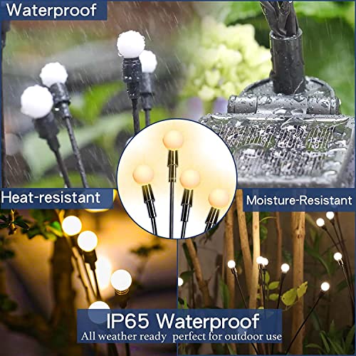 XERGY Solar Garden Firefly Lights 8 LEDs X 2 Outdoor Waterproof Landscape Decoration Lights, Yard, Balconies, Terrace, Parties (Warm White, Pack of- 2)