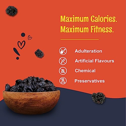 Khari Foods Seedless Dried Blackberries, Healthy Snacks, Fiber Rich, Highly Nutritional, No Added Sugar (100g)