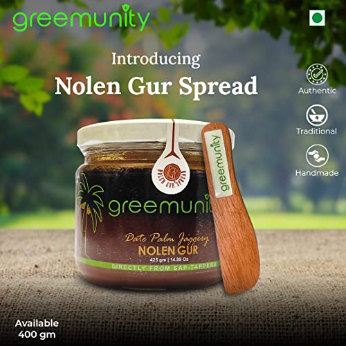 GREEMUNITY | नोलेन गुड़ स्प्रेड - खजूर गुड़ - बंगाल से खजूर गुड़ नालेन गुड़ स्प्रेड - ताजा और शुद्ध - 100% खेत से कांटे तक ट्रेसेबिलिटी - 400 ग्राम