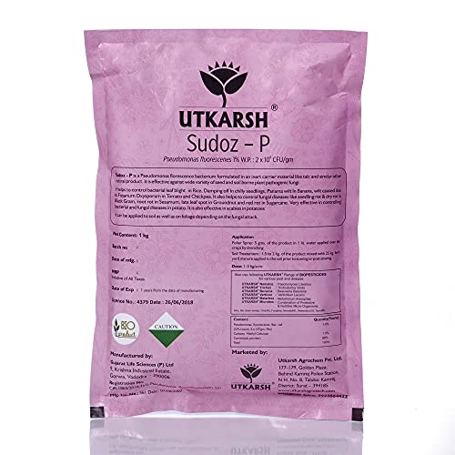 उत्कर्ष सुडोज- P (स्यूडोमोनास फ्लूरोसेन्स 1.0% WP) (900 ग्रॅम) (2 चा पॅक)