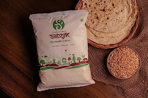 एस सिद्धगिरि का सात्विक द हेल्थ री स्टोर ऑर्गेनिक खापली गेहूं का आटा (5-5 किग्रा का सेट) - स्टोनग्राउंड खापली आटा | पचने में आसान इमर गेहूं का आटा | फाइबर युक्त साबुत गेहूं का आटा | ताज़ा खपली आटा