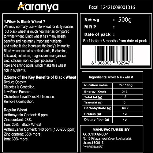 BLACK WHEAT ATTA| 100% natural | First grade quality grain| Diabetes atta | Full fiber grain | Delecious wheat flour