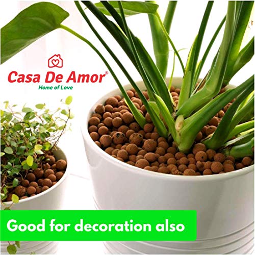 Casa De Amor 3 LTR क्ले बॉल्स, हायड्रोटॉन्स, लाइटवेट एक्सपांडेड क्ले एग्रीगेट (LECA) हायड्रोपोनिक्स, एरोपोनिक्स आणि एक्वापोनिक्ससाठी आवश्यक