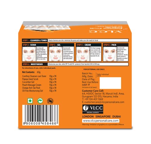 VLCC Papaya Fruit Single Facial Kit - 60 g