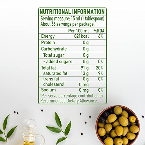 Figaro Olive Oil- Pure Olive Oil-Daily Cooking Oil- Perfect for Indian Dishes- Curries, Gravy- Imported from Spain- 1L Tin
