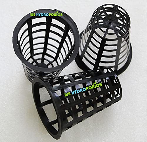 WE Hydroponics 3 Inch by 4 inch Netpots - Set of 30, for NFT, Hydroponics, Aquaponic, Dutch Bucket, DWC, Kratky System and Nursery, Height 4inch, Top Dimeter 3inch