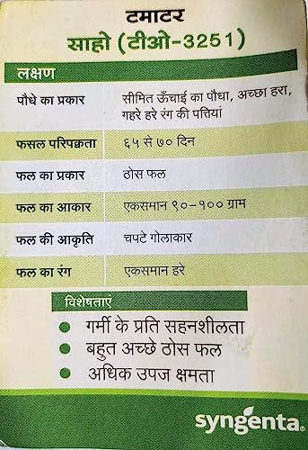 ग्रीन वर्ल्ड प्लांट ग्रोथ बूस्टर और साहो का कॉम्बो (TO-3251) हाइब्रिड टमाटर के बीज, 3500 बीज पैकिंग