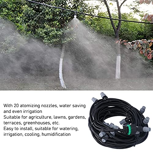 Ubersweet® Spray Cooling System, PVC+ABS 4/7 Irrigation Hose with 20 Misting Nozzles for Gardens for Greenhouses for Lawns for Agriculture