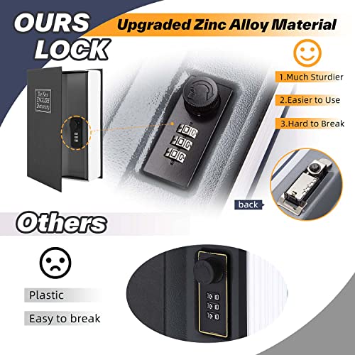 Ohuhu Book Safe with Combination Lock, Dictionary Diversion Book Safe, Portable Safe Box, Great for Storing Money, Jewelry and Passport(Black)