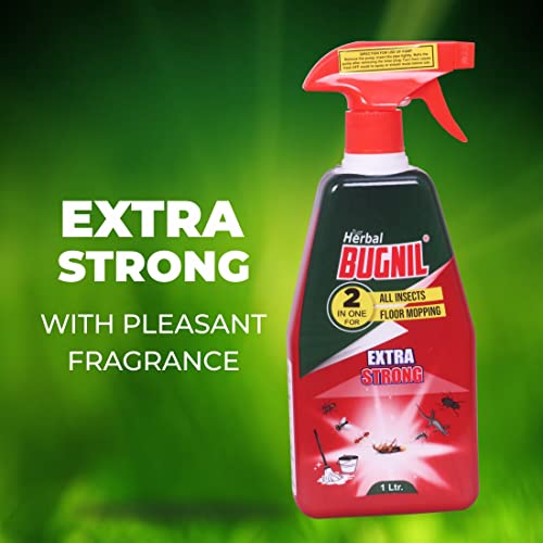 Bugnil Herbal Ants, White Ants, Cockroaches, Bedbugs, Lizards, Flies, Spider insects spray with pleasant fragrance - 1 ltr
