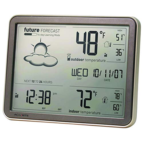 AcuRite 75077 Wireless Weather Forecaster with Remote Sensor and Atomic Clock