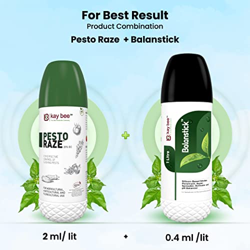 PestoRaze | Effective on All Types of Insects for Crops | Organic Insecticide for Indoor and Outdoor plants | Kay Bee Bio Organics | 100 ml